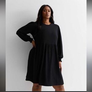 Time and Tru Black long sleeve tiered with ruffle hem dress